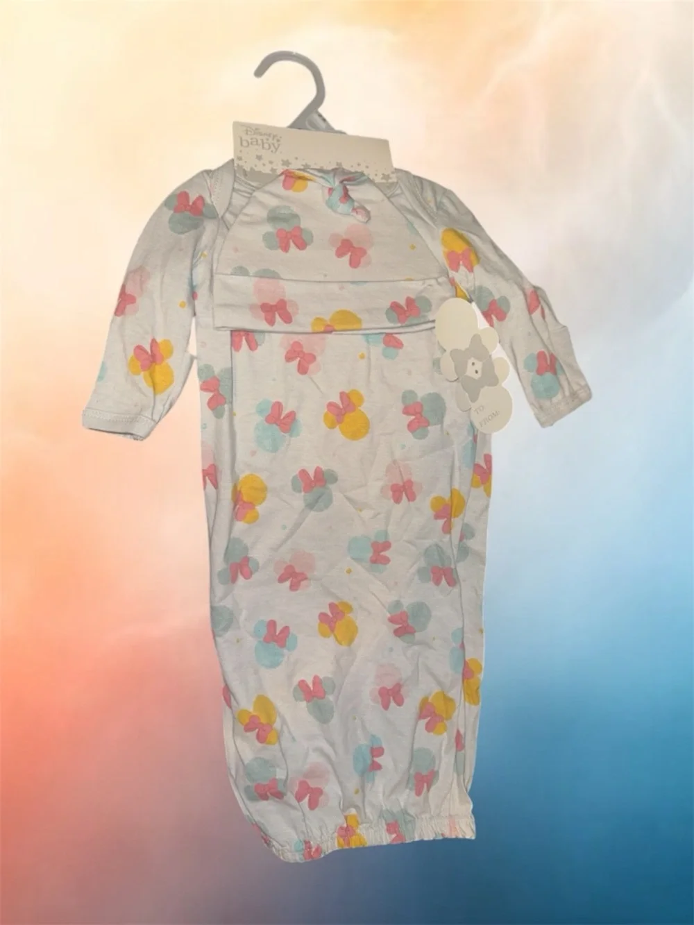 Disney Baby White Floral Sleep Sack with Pink, Yellow & Blue Prints - Picture 1 of 1